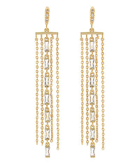 GS PAVE BAR FRINGE BAGUETTE EARRING