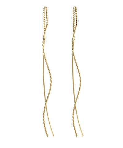 GS TEXTURED & CURVED WIRE LONG EARRING