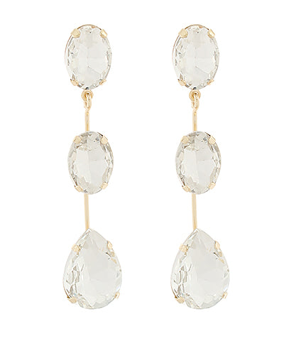 GS LINEAR OVAL & TEARDROP EARRING