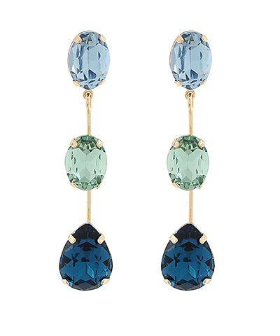GS LINEAR OVAL & TEARDROP EARRING