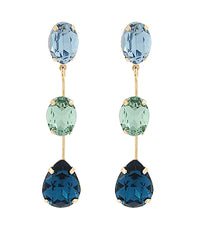 GS LINEAR OVAL & TEARDROP EARRING