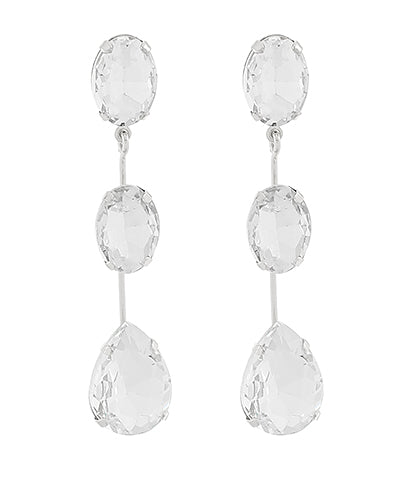 GS LINEAR OVAL & TEARDROP EARRING