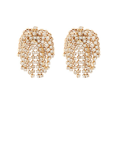 GS FRINGE PAVE CHAIN EARRING