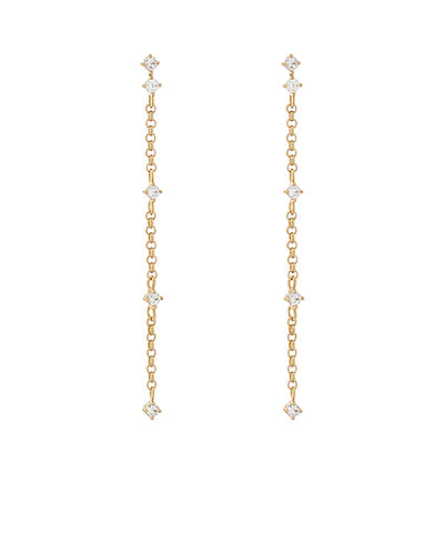 GS CRYSTAL STATION CHAIN EARRING