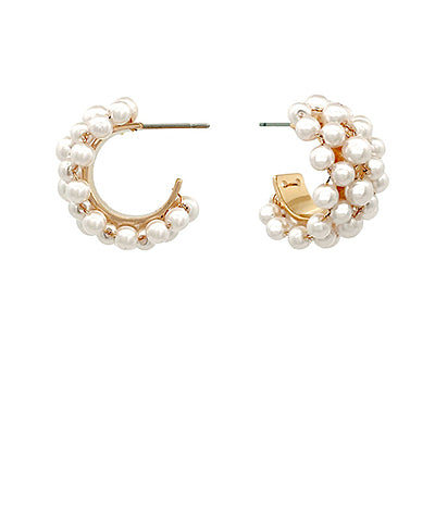 GS WIDE AND LINKED PEARL HOOPS