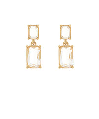 GS BAGUETTE CUT GLASS 2 DROP EARRING