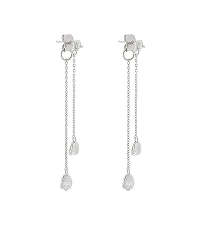 GS ORGANIC CZ LINEAR FRONT BACK EARRINGS