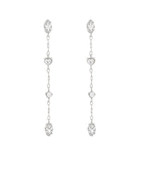 GS ORGANIC MULTI SHAPE CZ LINEAR EARRINGS