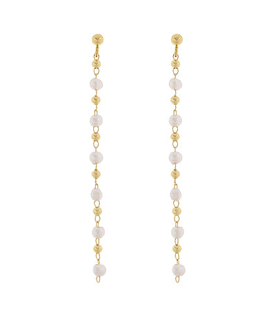 GS LINEAR PEARL CHAIN EARRINGS