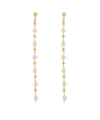 GS LINEAR PEARL CHAIN EARRINGS