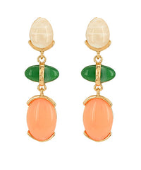 GS LINEAR MARBLE STONE EARRING