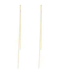 GS LAYERED CHAIN LONG EARRINGS