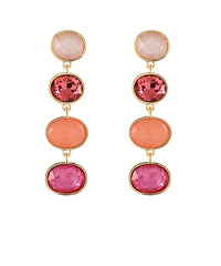 GS LINEAR OVAL STONE EARRINGS