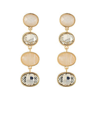 GS LINEAR OVAL STONE EARRINGS