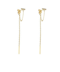GS PAVE BAR CHAIN DROP EARRING