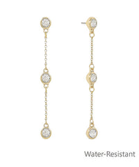 GS CRYSTAL STATION & CHAIN EARRINGS