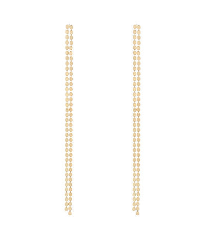 GS DOUBLE LAYERED CHAIN LONG EARRINGS