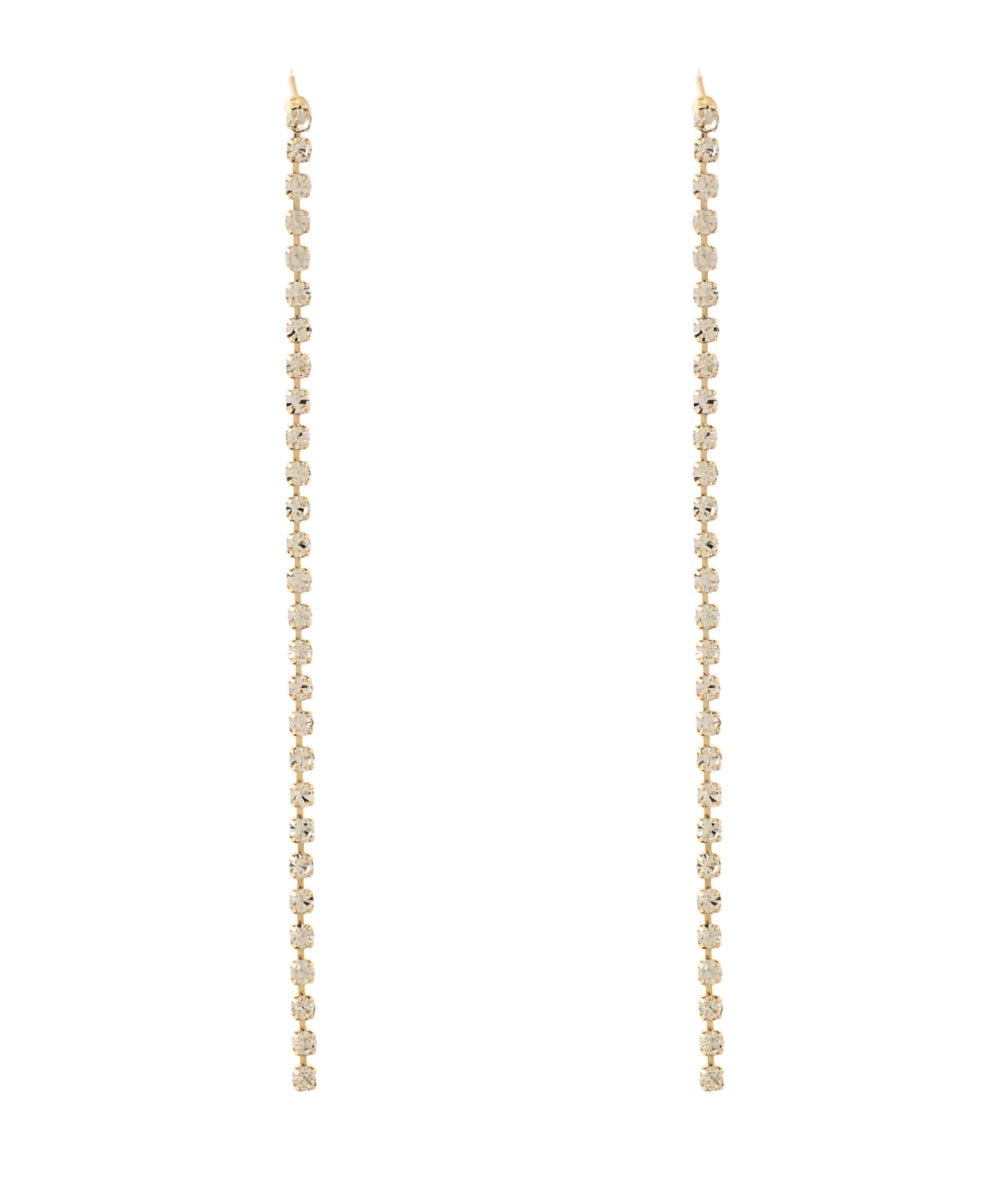 GS PAVE CHAIN LONG EARRINGS