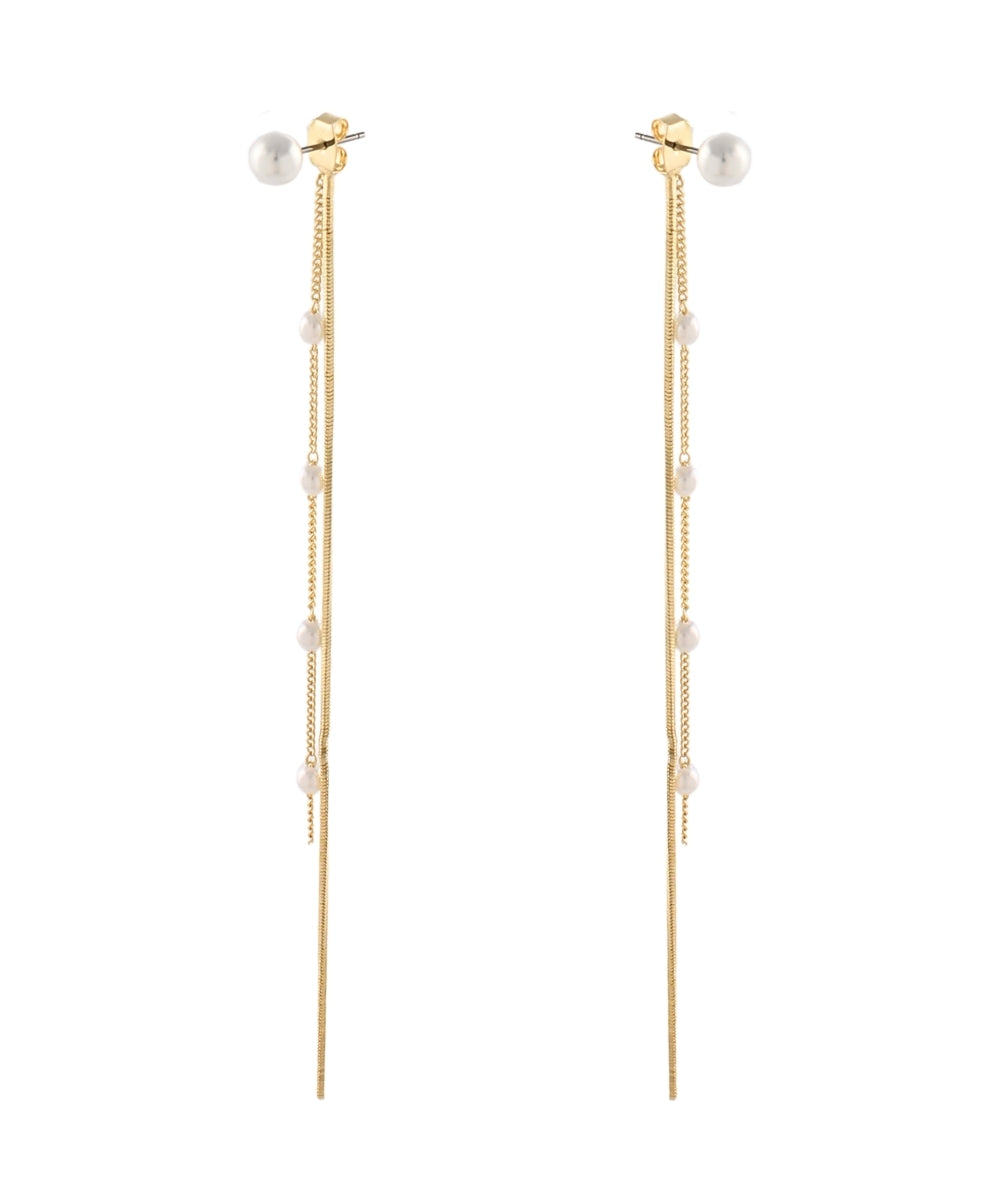GS FRINGE PEARL FRONT AND BACK EARRINGS