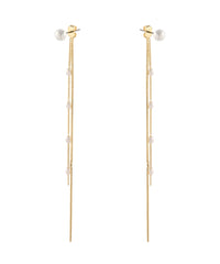 GS FRINGE PEARL FRONT AND BACK EARRINGS