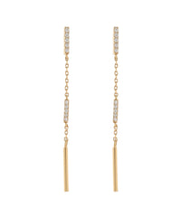 GS END BAR & PAVE BAR STATION EARRINGS
