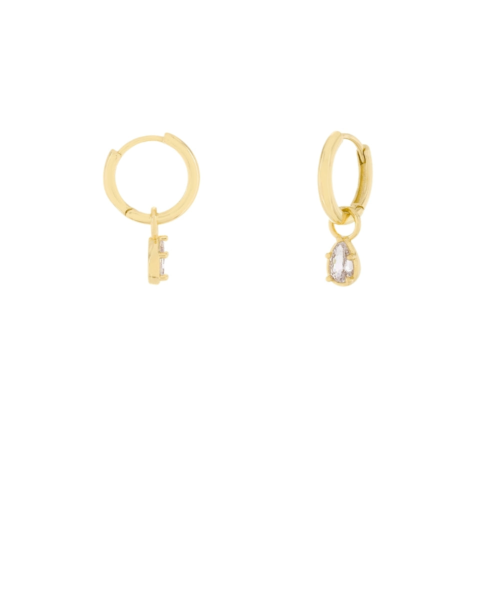GS END BAR AND PAVE BAR STATION EARRINGS