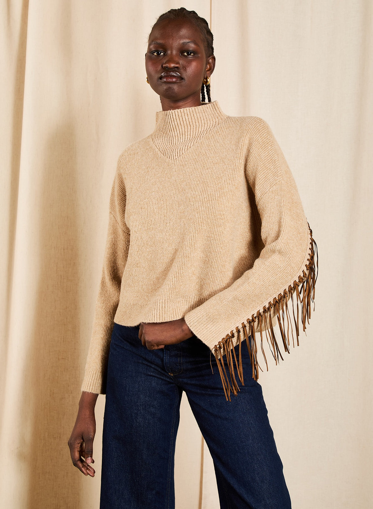 SAYLOR VENETTE FRINGE SWEATER