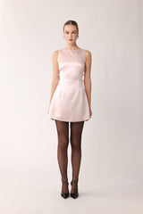 SAU LEE TEDDI SATIN MINI DRESS