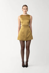SAU LEE TEDDI SATIN MINI DRESS