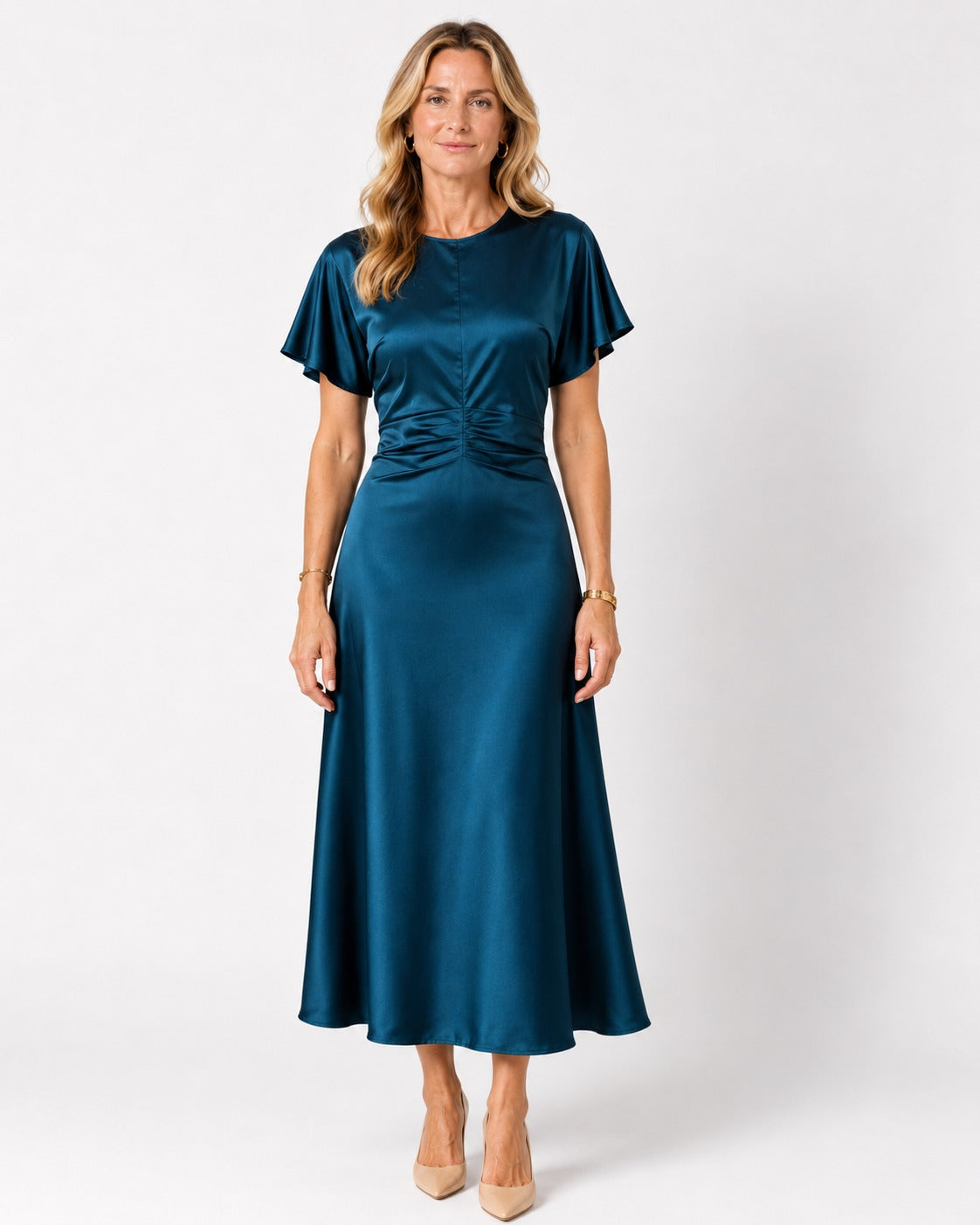 BURGESS WHITNEY SATIN MAXI DRESS