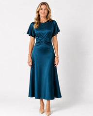 BURGESS WHITNEY SATIN MAXI DRESS