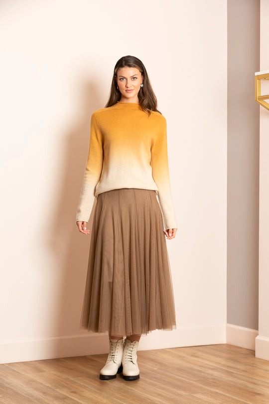 JESSIE LIU TULLE SKIRT W MERINO WOOL LINING