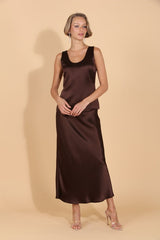 JESSIE LU ACETATE SLIP SKIRT W HIDDEN WAIST BAND