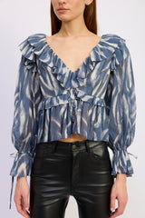 EN SAISON CYPRESS PEPLUM TOP