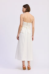 EN SAISON SAMANTHA MIXED MEDIA MIDI DRESS
