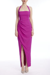 JEWEL HALTER MIDI DRESS