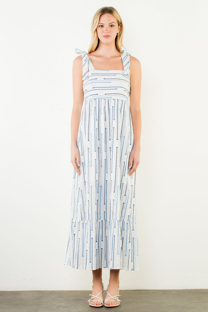 Thml Tie Strap Print Maxi Dress