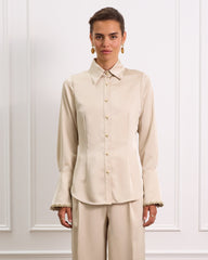 AQUA BLUE JULIETTE BELL SLEEVE BLOUSE