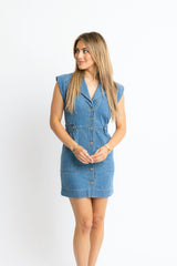 KARLIE DENIM UTILITY POCKET DRESS