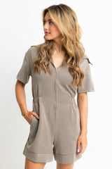 KARLIE KNIT ZIP NOVELTY ROMPER