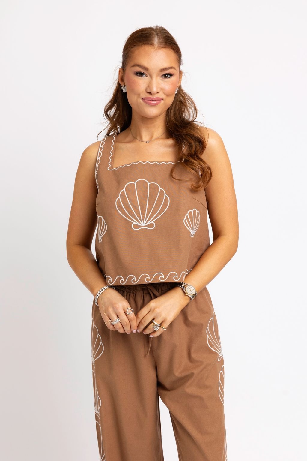 KARLIE SHELL EMBROIDERED TANK