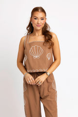 KARLIE SHELL EMBROIDERED TANK