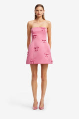 LEO LIN ROSELLE BOW MINI DRESS