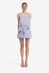 LEO LIN MILA EMBROIDERED MINI DRESS