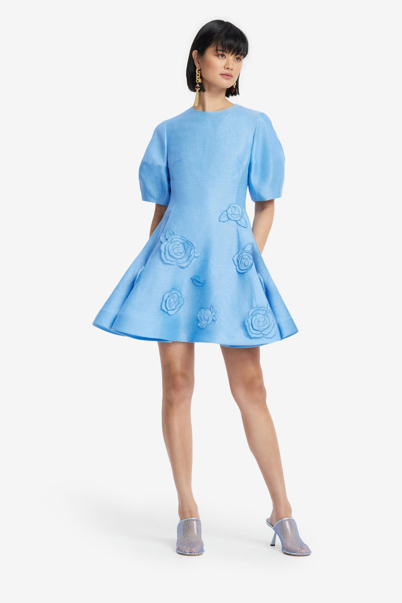 LEO LIN SIMONA APPLIQUE MINI DRESS