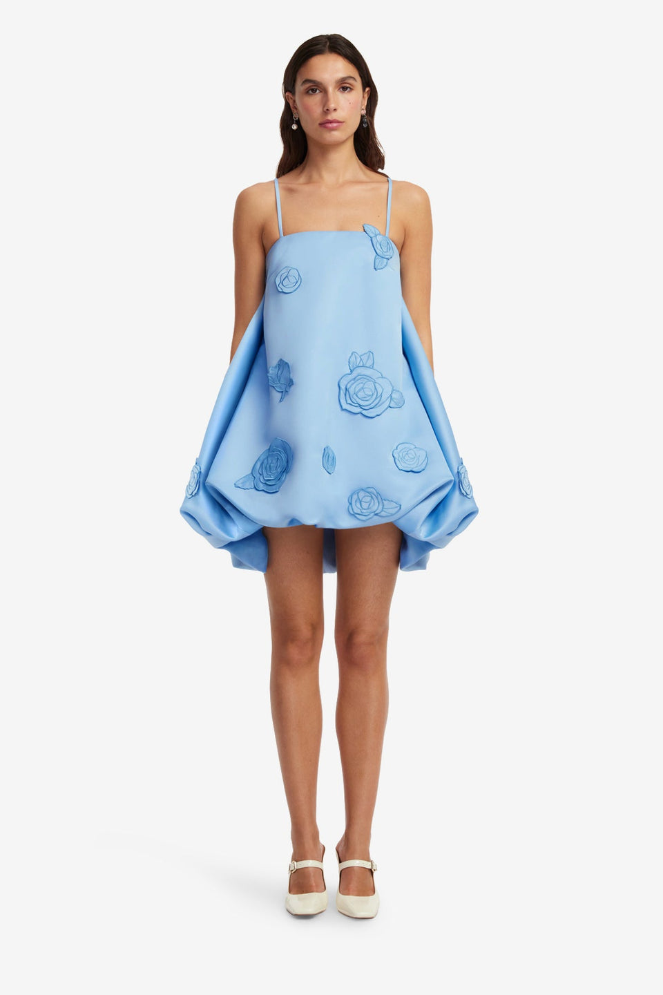 LEO LIN PATSY APPLIQUE PUFF MINI DRESS
