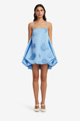 LEO LIN PATSY APPLIQUE PUFF MINI DRESS