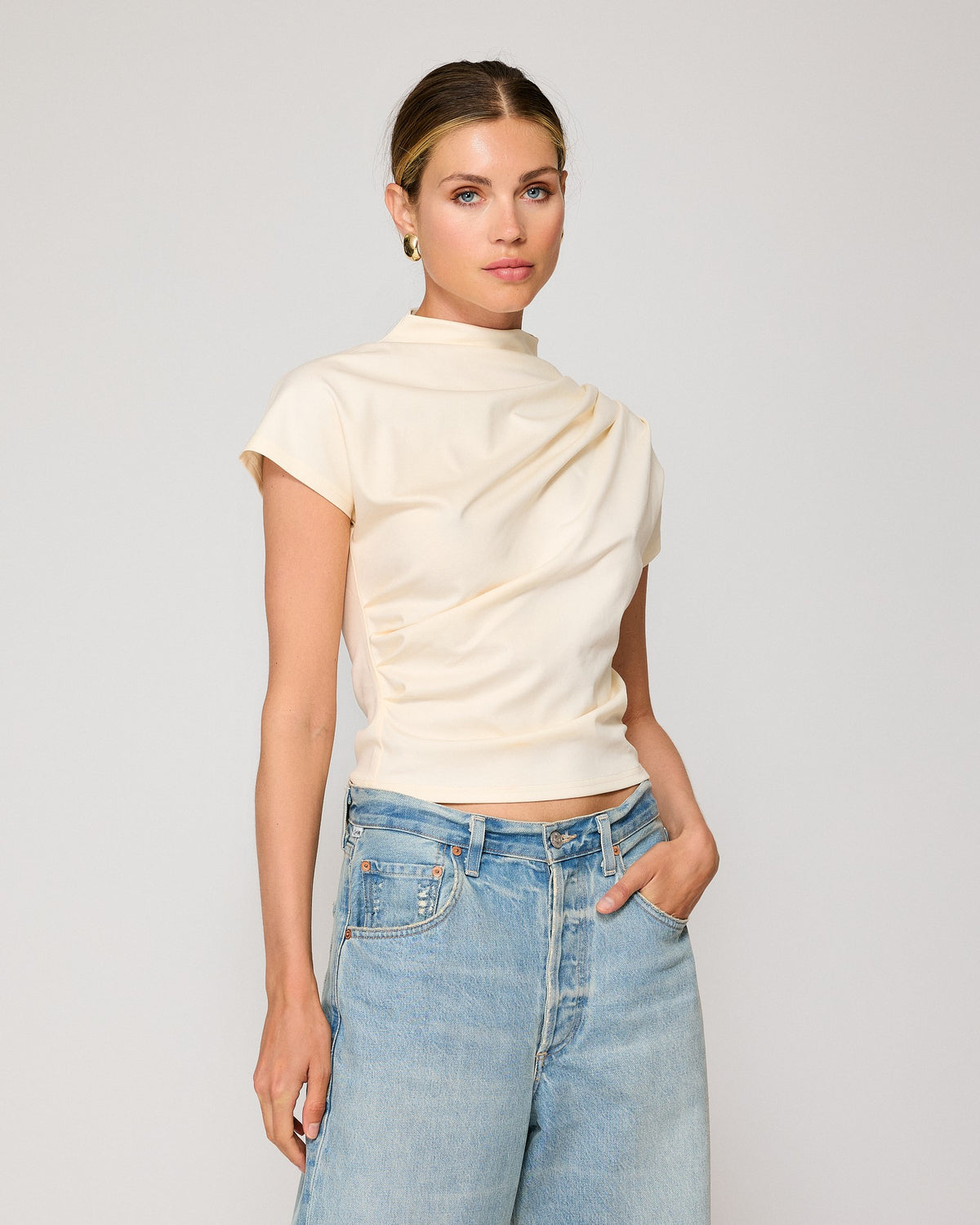 LINE & DOT ARCHER DRAPED TOP