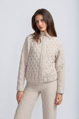 OOLALA QUILTED STUDDED JACKET