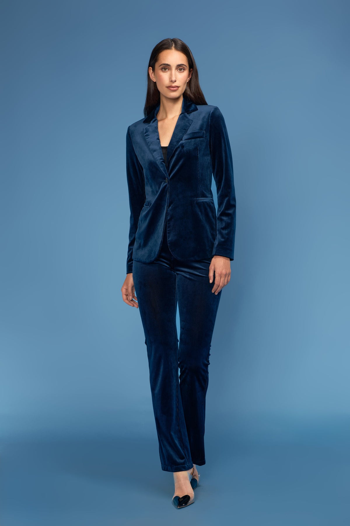 OO LA LA ONE BUTTON CORDUROY BLAZER